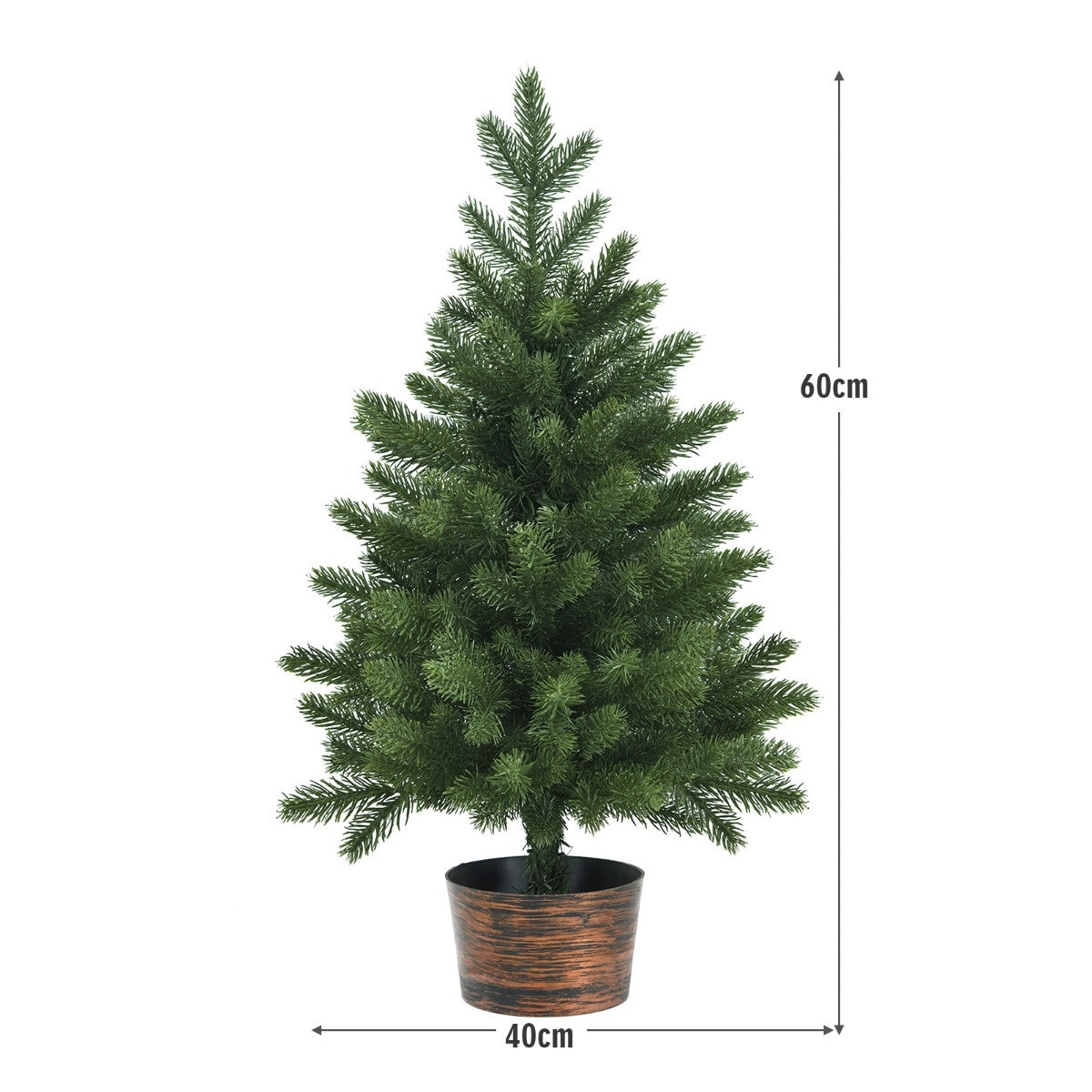 Costway Arbre de Noël Artificiel avec Pointes de Pin et Baies Rouges - Vert - 195cm