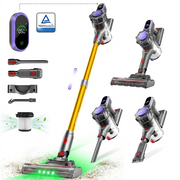 Aspirateur balai sans fil Monsga ME03 - 550 W - 55 kPa - Autonomie de 55 min - 1,2 kg - Brosse anti-enchevêtrement - Batterie amovible - Voyant lumineux vert