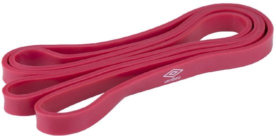 Bande de résistance Umbro 25 kg - Bande élastique de fitness pour la musculation et la rééducation - Accessoires de fitness - Bande de résistance 208 x 4,5 x 1,7 cm - Plastique - Rouge