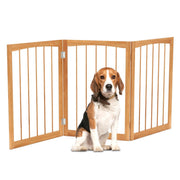 Barrière de sécurité pour chiens Coast - Barrière de protection pliable en 3 parties - bois naturel - 76 cm de haut