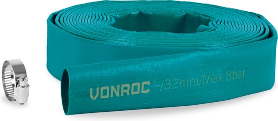 VONROC Tuyau de drainage pour pompe submersible - Tuyau à pression - Plat - Universel - 10m x 32mm