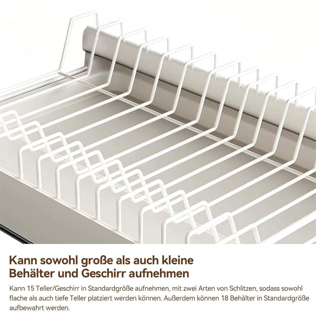 VIVREAL S3825W Égouttoir coulissant avec bac de récupération - 39 x 25,2 x 8 cm