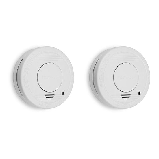 Smartwares 10.048.28 - Détecteur de fumée, lot de 2, 85 dB - Pile d'une durée d'un an, capteur d'une durée de 10 ans - Certifié TÜV - Détecteur d'incendie