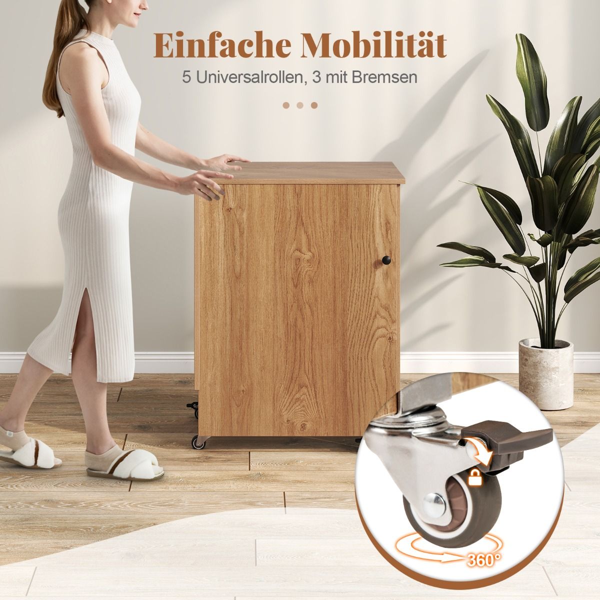 Meuble de couture pliable Coast - 2 en 1 avec station de recharge et étagères de rangement - couleur naturelle