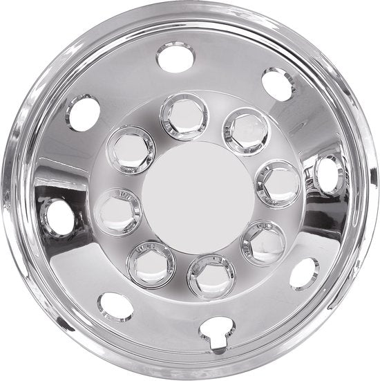 Jeu d'enjoliveurs Carpoint chromés - Forme bombée 16" - Jeu complet - 4 enjoliveurs - Anneau de fixation robuste - En plastique ABS résistant aux chocs
