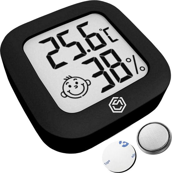 Ease Electronicz hygromètre - Station météo - Humidimètre - Thermomètre d'intérieur - Pile et bande adhésive incluses