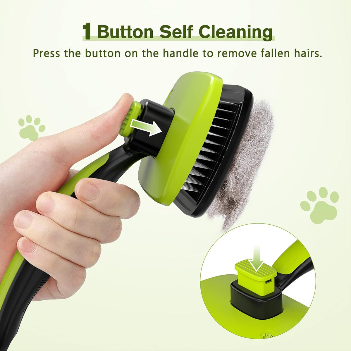 Pecute : peigne extensible pour animaux de compagnie - petit format - vert/noir
