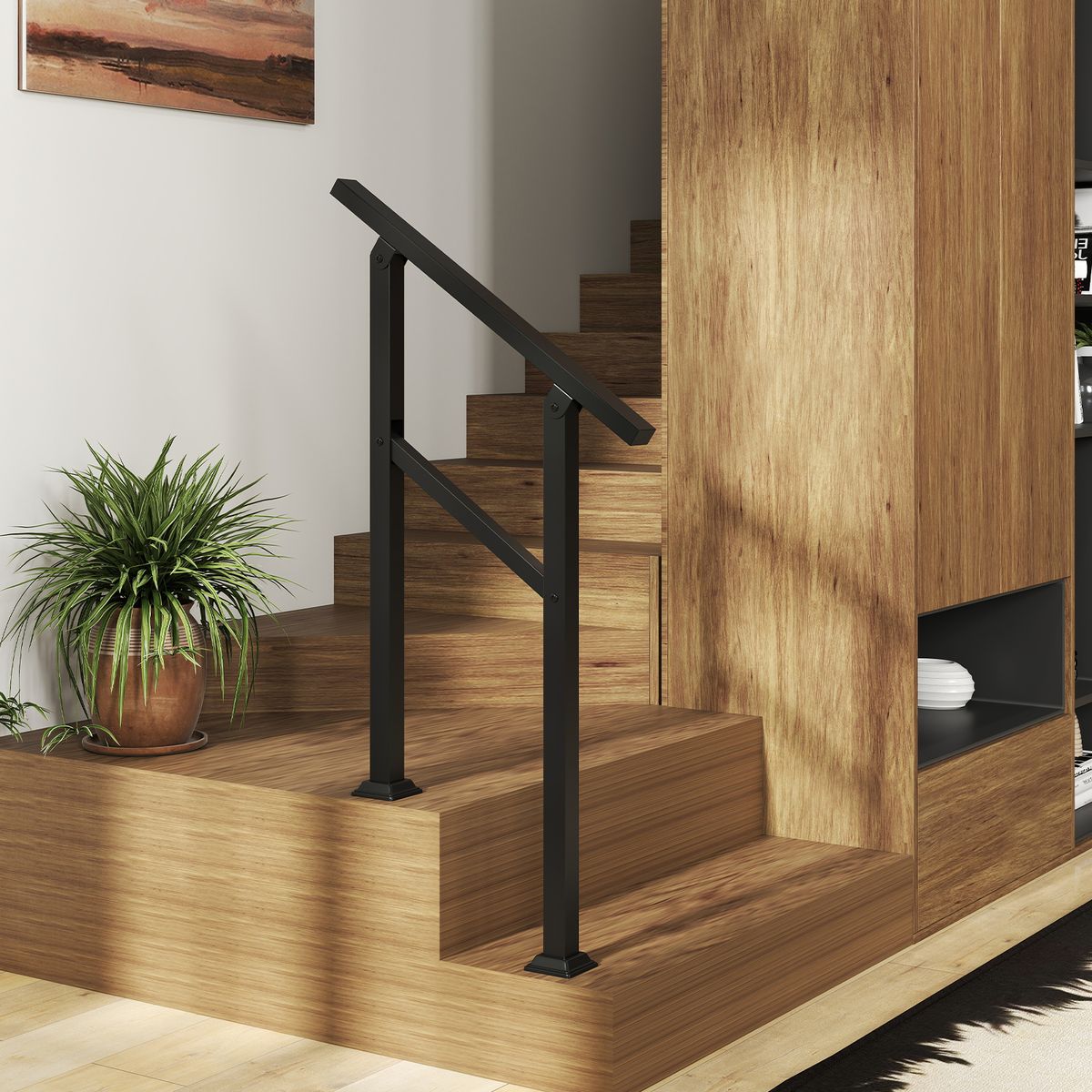 Mains courantes Coast - fixation latérale - angle réglable - noir - 70 cm