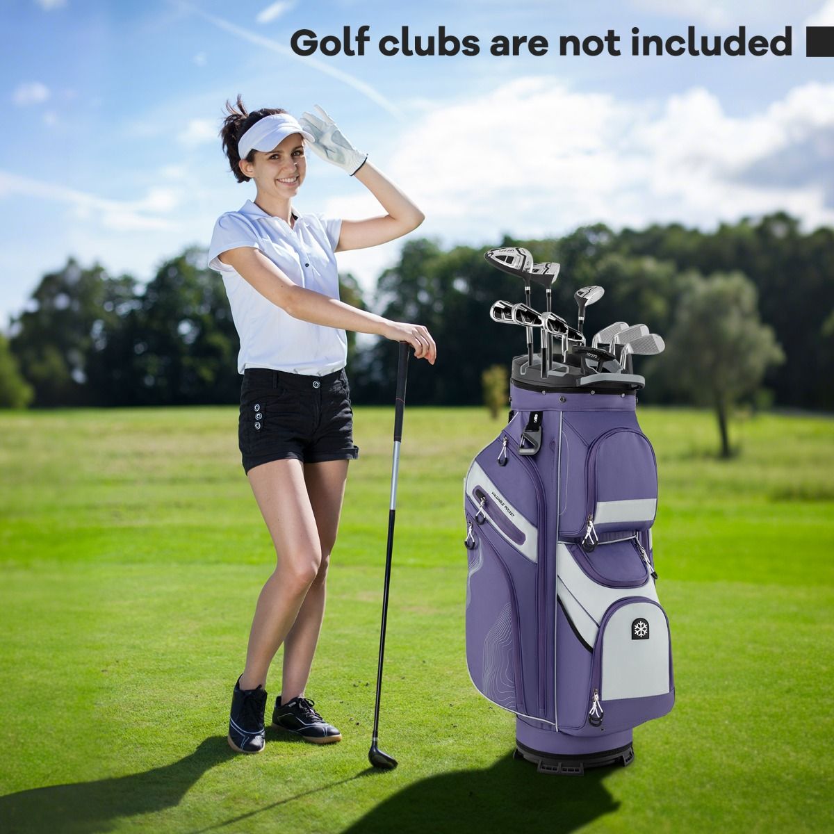 Sac de golf Coast - 14 compartiments - 11 poches de rangement - Violet