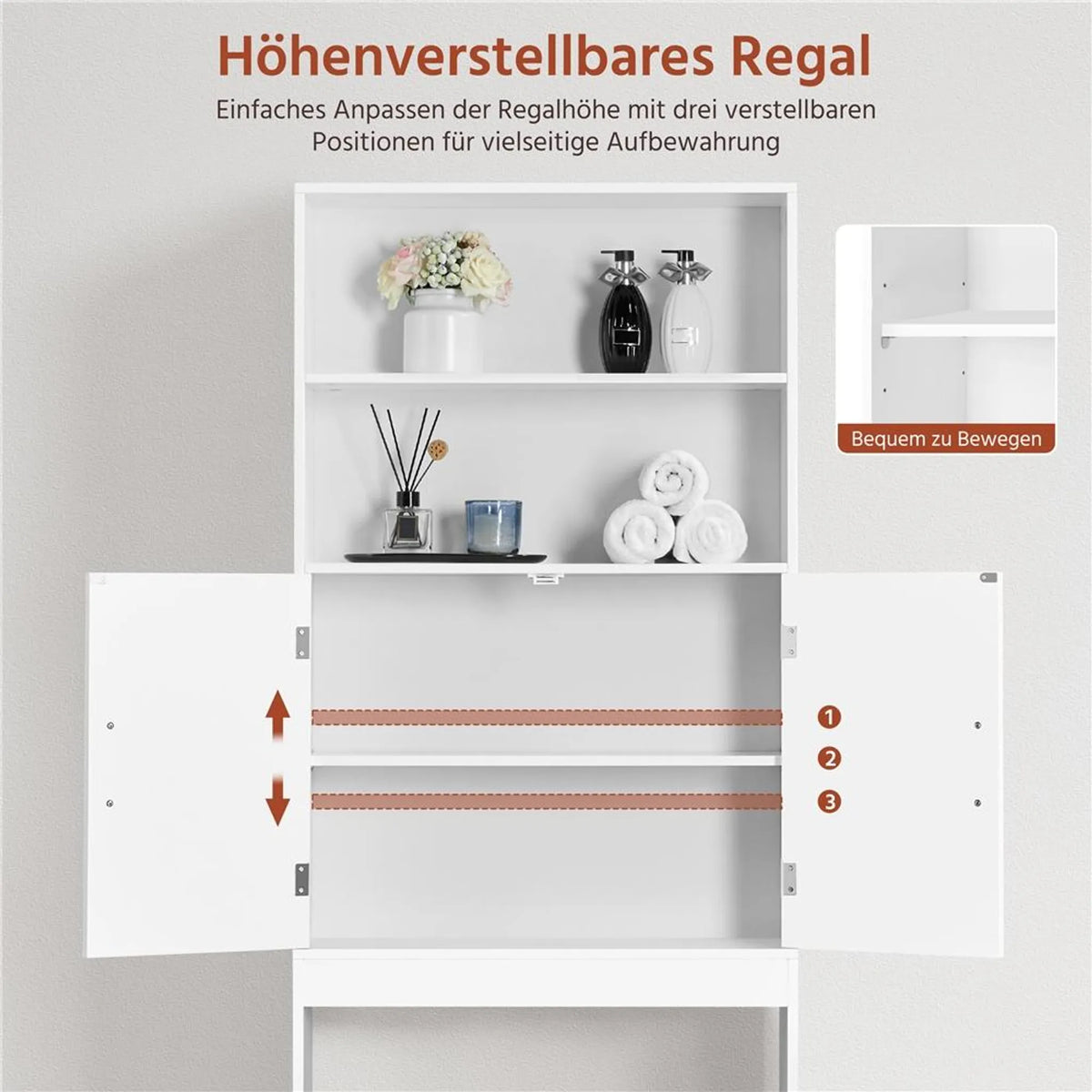 Meuble de salle de bains et meuble pour lave-linge Yaheetech - 195 cm de hauteur - 72 x 20 cm - Blanc