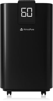 Déshumidificateur AtmosPure® AirDry Elite - 12 L par jour - Fonction « lavage-séchage » - Purificateur d'air idéal pour la buanderie, la salle de bains, le salon et la cave - Noir - Déshumidificateur