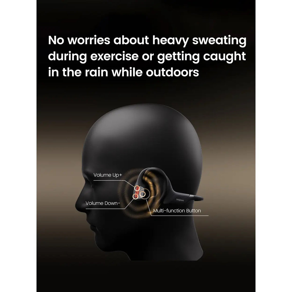Casque de sport ouvert Mojawa Purra Run - Bluetooth - IP67 - Noir