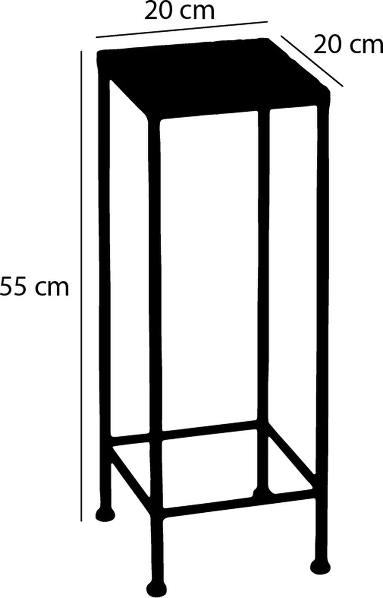 Mica Decorations Table d'appoint Odile Lot de 3 - Métal - Brun/Blanc - 28x28x67 cm, 24x24x61 cm, 20x20x55 cm