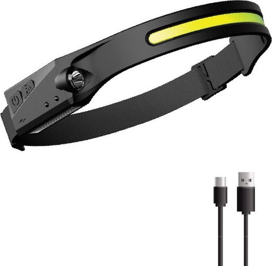 Lampe frontale LED rechargeable Garpex® - Étanche - Rechargeable par USB