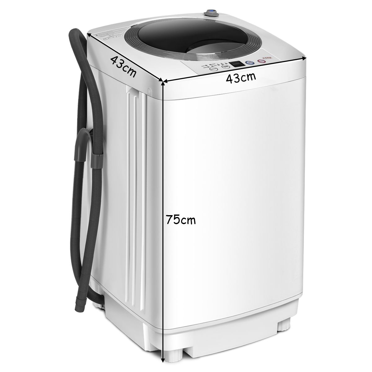 Lave-linge entièrement automatique Coast - 2-en-1 : lavage et essorage - design compact - blanc
