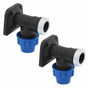 SmartProduct Raccord de compression d'angle mural 25 mm, lot de 2 – Noir et bleu – PP