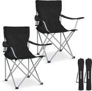 TRVLMORE Chaises de camping - pliables - 2-Pack - Capacité de charge 120KG - Sac de transport inclus - Chaise pliante - Chaise de pêche - Chaise de camping - Chaise pliante - Noir