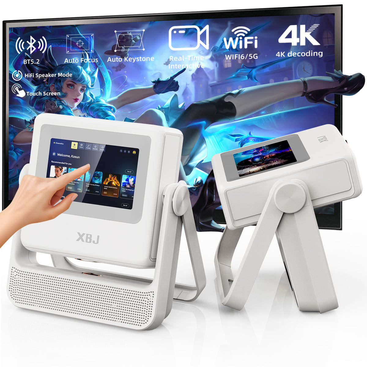 Projecteur d'extérieur XBJ avec tablette tactile - Écran géant de 300 pouces pour home cinéma