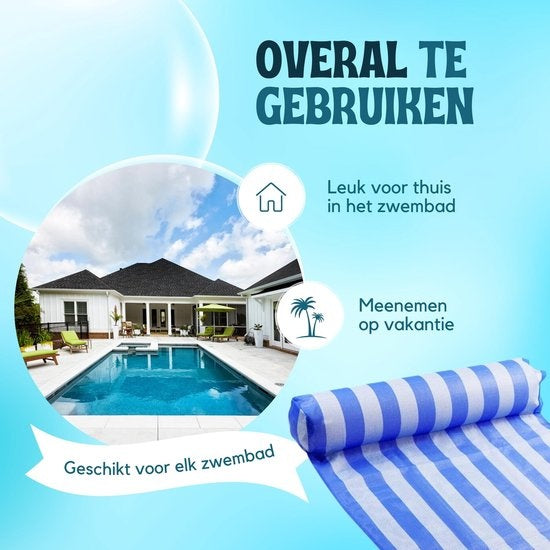 Travelly - Hamac d'eau de luxe - Hamac - Matelas d'air - Matelas d'air Piscine - Hamac d'eau - Bleu
