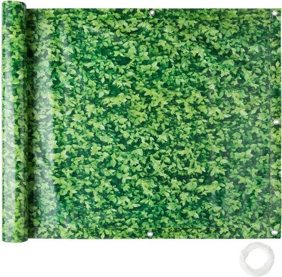 tectake® - Brise-vue pour balcons feuilles vertes - 90 cm - 6 mètres - 402711