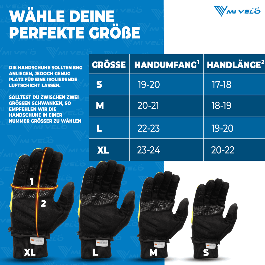 MIVELO THERMO-FIT Gants d'hiver - Polaire thermique & 3M Thinsulate - Jaune - Unisexe - Taille S