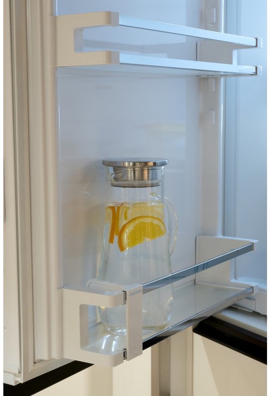 Pichet en verre Alpina 1,4 L - Pichet avec couvercle et filtre en acier inoxydable - Carafe en verre borosilicaté - Pichet transparent pour boissons froides et chaudes