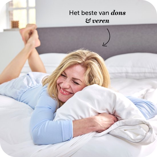Couette Cloudpillo en duvet et plumes 140 x 200 cm - 4 saisons 2-en-1 - 15 % de duvet de canard, 85 % de plumes de canard - Coton anti-duvet 233 TC - RDS & OEKO-TEX