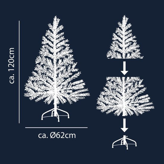 Arti Casa Sapin de Noël décoratif 120 cm – Sapin de Noël avec support – Sapin d'intérieur Ø 62 cm – Vert