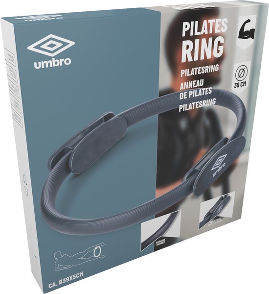Umbro Pilates Ring - 39 x 5 CM - Anneau de yoga - Anneau de fitness - Entraînement des muscles abdominaux - Entraînement des jambes - Home fitness - Caoutchouc durable - Poignées antidérapantes - Bleu