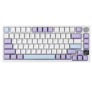 Clavier mécanique AJAZZ AK820 Pro - 75 % - QWERTY US - Tri-mode - Écran TFT - RGB - Gris - Commutateurs Sea Salt Purple