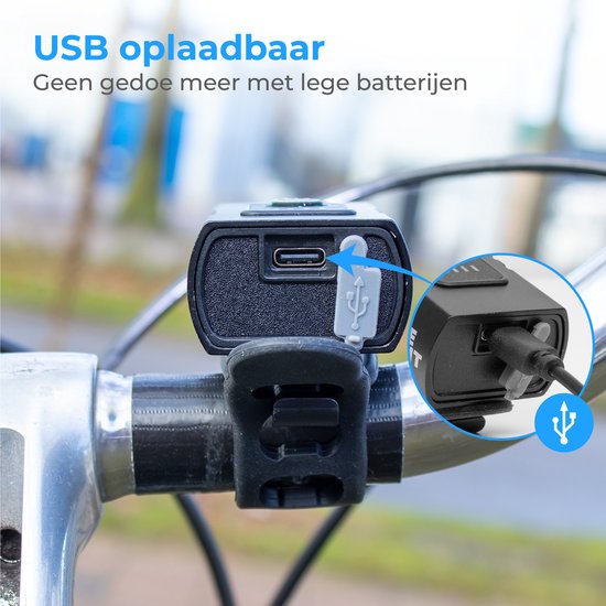 Nuvance Bicycle Light - Eclairage vélo - 6 étapes - 1000 Lumen - Eclairage vélo - Eclairage avant - Eclairage arrière - USB rechargeable