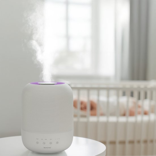 Auronic Humidificateur - 3L - Convient pour la chambre à coucher, la chambre de bébé, le bureau, le salon et plus encore - Humidificateur - Sans BPA - Blanc