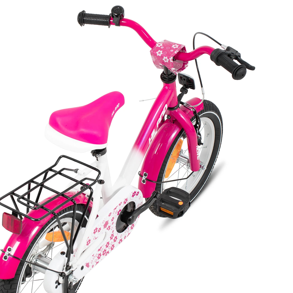 Vélo pour enfant Hiland Starry 12 pouces - Rose - avec roues d'appoint, 2 à 7 ans