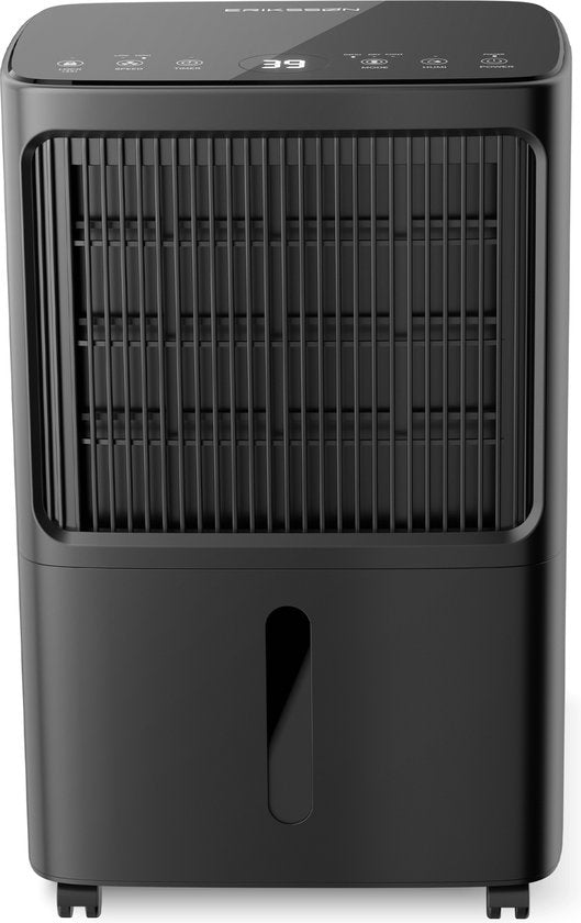 Déshumidificateur - Erikssøn - Déshumidifie jusqu'à 16 litres par jour - Fonction Séchage - Noir