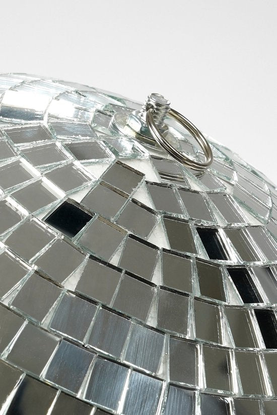 Décoration de Noël Mica Decorations Discobal - Boules de Noël pour une décoration de Noël chaleureuse à la maison - Décoration pour sapin de Noël avec effet miroir - Ø 50 cm - Argent - Pré-montée