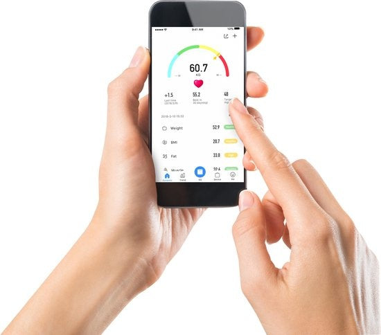 Balance intelligente Alpina - avec analyse corporelle : pourcentage de graisse et IMC - Bluetooth - avec application - Noir
