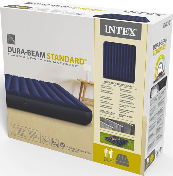 Matelas gonflable Intex King Dura-Beam Classic Downy - 203 x 183 x 22 cm