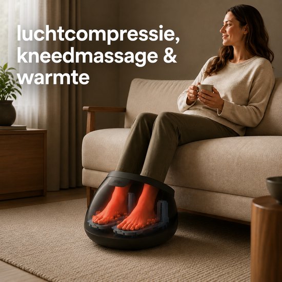 Appareil de massage des pieds Northwall - Massage des pieds Shiatsu avec compression d'air et chaleur infrarouge - Pour une meilleure circulation sanguine, la détente et la récupération - Télécommande incluse