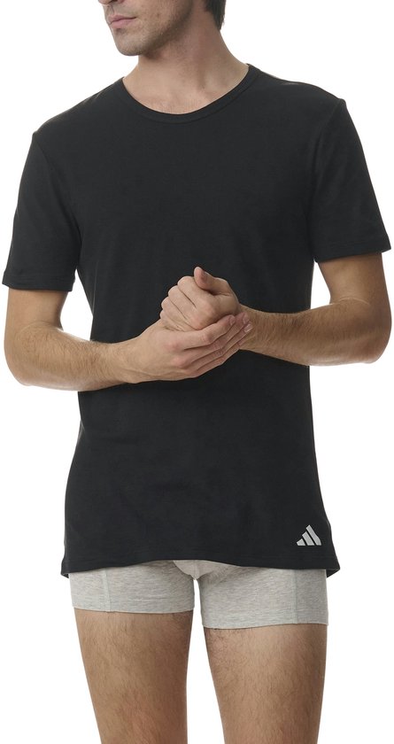 T-shirt à col rond adidas Sportswear, lot de 2 - Active Flex Cotton - Sous-vêtements pour hommes - 2 x noir
