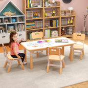 Ensemble Coast : table pour enfants et 4 chaises - Réglable en hauteur - Plateau « Graffiti » - 120 x 60 cm - Vert
