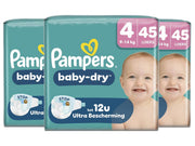 Couches Pampers Baby Dry - Taille 4 pour 9-14 kg - 45 pièces