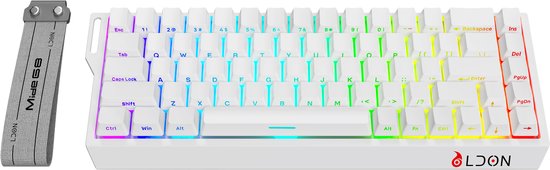 Mide68 - Clavier gaming filaire à 65 % - Clavier rétroéclairé RGB - Clavier mécanique à déclenchement rapide à effet Hall - Hot Swap - 8 kHz - Temps de réponse de 0,01 mm - 0,125 ms - Touches imprimées sur le côté - 68 touches - Meilleur rapport qualité-p