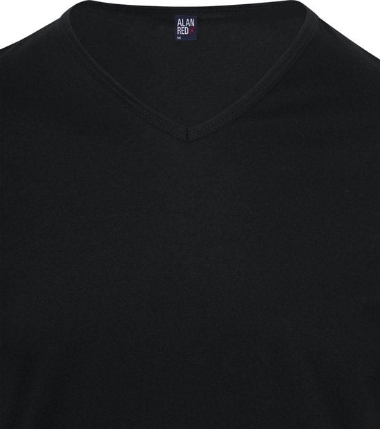 T-shirt Alan Red Vermont - extra long - col en V - noir
