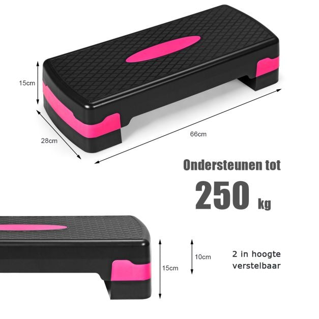 Coast Height -Marches aérobiques supplémentaires Fitness Trainer avec deux marches de 10 cm et 15 cm Fitness Trainer Noir