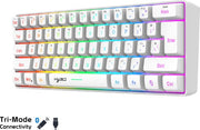 HXSJ L500 - Clavier gaming sans fil - RGB - Tri-mode - Claviers QWERTY - Blanc