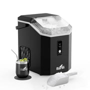 Bardi 1,1 L - Machine à glaçons « Nugget Ice Machine Square » - Machine à glace pilée avec cuillère à glace - 15 kg/24 heures - Machine à glaçons - Avec gobelet isotherme de luxe - Noir