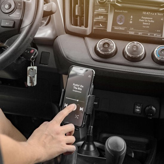 Bintoi® T200 - Supports de téléphone Accessoires de voiture - Support de téléphone GSM pour voiture - Support de gobelet pour voiture - Support de téléphone GSM avec prise solide - iPhone/Samsung/Huawei/Oneplus - Cadeau