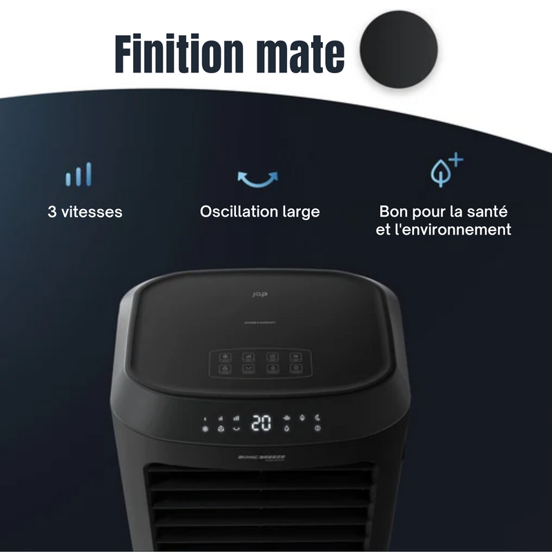 Refroidisseur d'air 3 en 1 - JAP Appliances Edmonton -  Ventilateur, Ioniseur et Humidificateur - Avec télécommande et minuterie - Noir mat