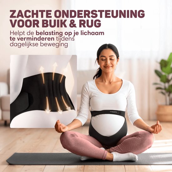 Vulpes Goods® Babycare - Bande abdominale de grossesse - Ceinture de grossesse ajustable - Bande abdominale de grossesse - Invisible et respirante - Soutien abdominal et dorsal - Taille M - Bande pelvienne - Ceinture de grossesse - Soutien pelvien - Sac d