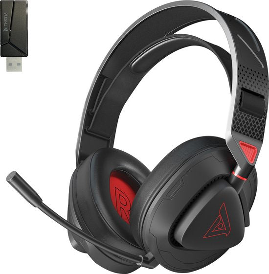 TAIDU THS318 Casque de jeu sans fil 2,4GHz - Casque supra-auriculaire - avec microphone - Convient pour PS4/PS5, Nintendo Switch - Noir